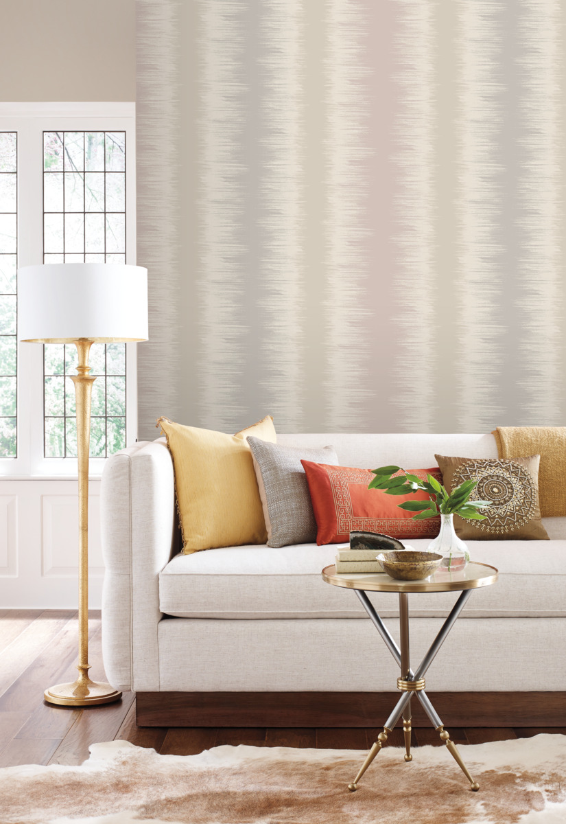 Tapet quill stripe, roz/mov, york wallcoverings, 5.6mp / rola 